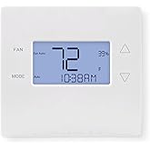 2GIG Smart Z-Wave Plus Model 2GIG-STZ-1 Programmable Thermostat, Humidity Sensing and Control, SmartStart Support, S2 Authentication Security, Fixed Format Display, Auto/On Fan Mode
