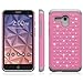 Fierce XL Case, EC™ Hybrid [Dual Layer] [Drop Protection] Studded Rhinestone Crystal Bling Protective Case Cover For Alcatel OneTouch Fierce XL (Pink+Gray)