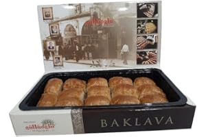SINCE 1871 GÜLLÜOGLU Gulluoglu Vegan Baklava with Walnut, 28 pieces, (2.2lb - 1000gr), daily fresh shipment from Istanbul/Turkey