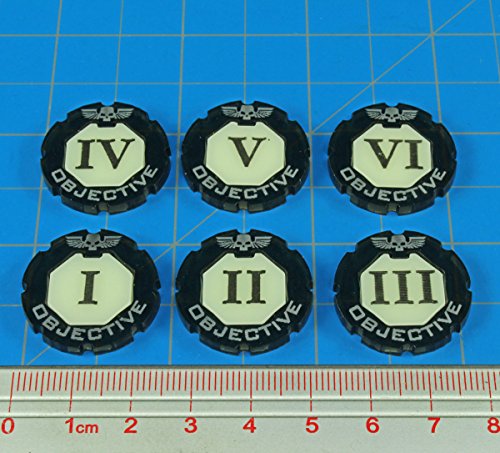 WHv8: Premium 2-tone, Objective Token Set, Numbered 1-6 (6)