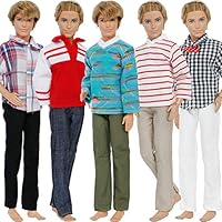 BJDBUS 5 Sets Casual Wear Shirt Trousers Doll Clothes for Boy Dolls