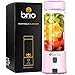 Brio Portable Blender for Shakes and Smoothies - Personal Blender for Gym & Healthy Lifestyle, Glass Smoothie Blender - Mini Blender 450mls, Electric Protein Shaker Bottle, Travel Blender