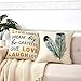Anickal Decorative Pillow Covers 18x18 Inch Set of 4 Linen Compass Arrow Feather Live Love Laugh Quote Couch Throw Pillow Covers for Modern Farmhouse Decor