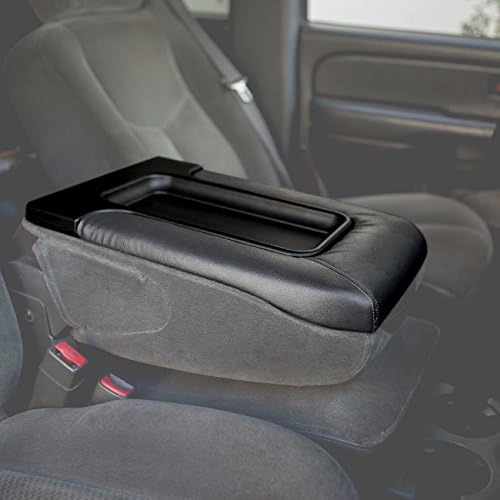 Black Center Console Armrest Cover Lid with Synthetic Leather for Chevrolet Chevy Silverado 2001-2007 Cadillac Escalade 2002-2006