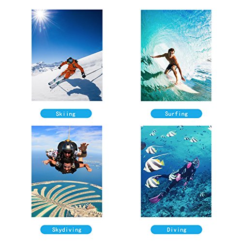 iGANK Action Camera 4K WiFi Waterproof Sports Camera Full HD 16M Sony Sensor 2 Rechargeable Batteries/Floating Hand Grip/Head Strap/Carrying Case and Mounting Accessories (Black) - Thumbnail 4