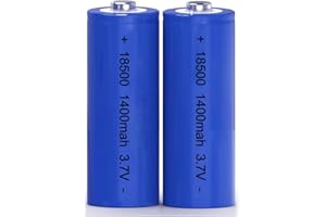 2 Pack 18500 Batteries 3.7V 1400mAh li-ion Button Top Rechargeable, Li-ion ICR 18500 1400mah 3.7v 5.18wh Rechargeable Batteri