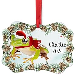 White Lipped Tree Frog Christmas Ornament 2024