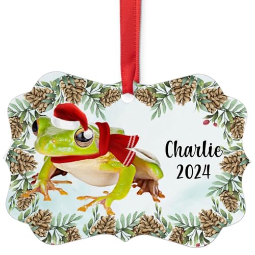 White Lipped Tree Frog Christmas Ornament 2024