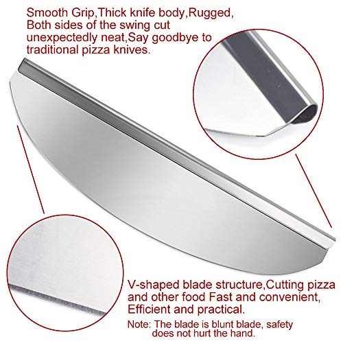 SHANGPEIXUAN Pizza Knife Rocker Cutter Stainless Steel Pizza Rocker 20 Inch