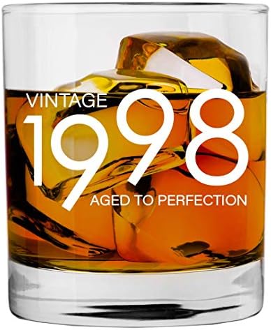Amazon 1998年 21歳の誕生日プレゼント 男女兼用 ウィスキーグラス バーボン スコッチグラス 21歳の誕生日ギフト 彼 彼女 父 母 夫 妻 11オンス ウィスキーオールドファッション バーグラス ローボールデコレーション Sodilly ロックグラス 通販
