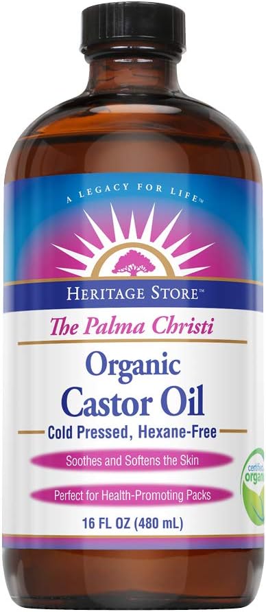 海外直送品Heritage Products Organic Castor Oil, 16 oz