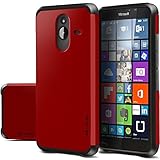 Nokia Lumia 640 XL Case, Evocel® Dual Layer Armor Protector Case For Nokia Lumia 640 XL- Retail Packaging, Fire Engine Red