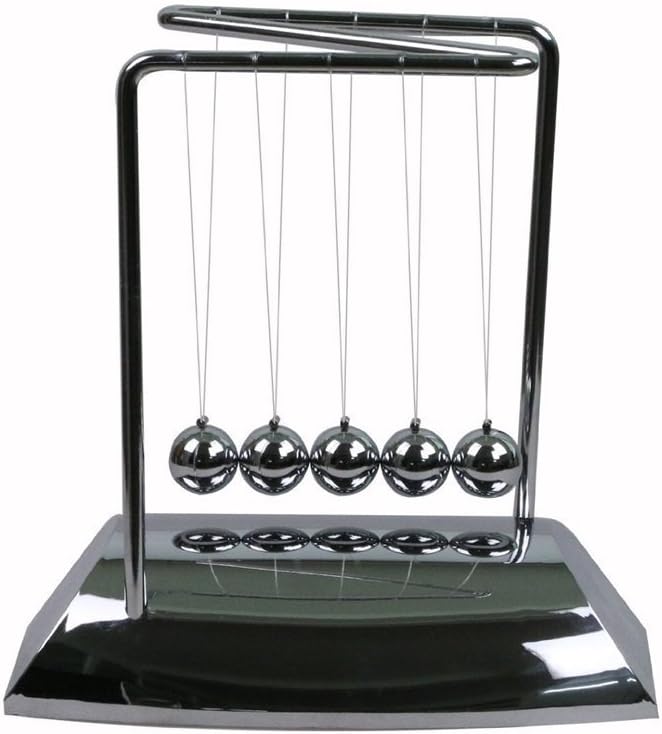 AKAUFENG Z-shaped Zigzag Newtons Cradle Balance Balls 7.12 Inch Desk Toy for Office