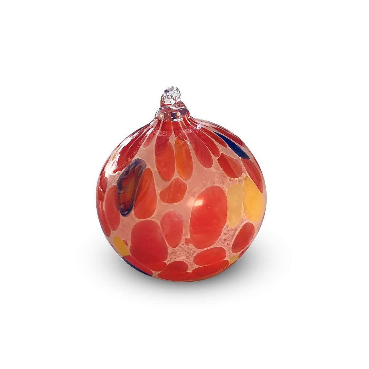 Gocce di Murano Murano Glass Christmas Baubles Pair Pack of 2 Large Blown Glass Baubles Colourful Handmade Elegant Christmas Tree Decorations Red