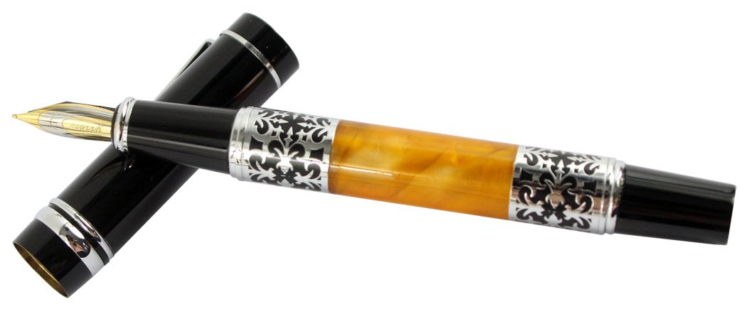 Nice design YIREN calligraphy fountain pen medium nib black and orange