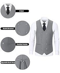 Mens Gray Suits 3 Piece Suit Set Slim Fit Suits for