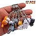 Finduat 12 Pcs Cat Keychains Charms, Collectable Figurines for Kids Adults, Birthday Party Centerpiece Decorations, Cat Theme Baby Shower Party Favors for Kids Birthday Party