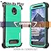 COVRWARE Iron Tank Case for Moto Z2 Play / Z2 Force with Built-in Screen Protector Heavy Duty Full-Body Holster Armor [Brushed Metal Texture Designed] Case [Belt Clip][Kickstand], Teal