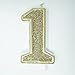 Birthday Party Sparkling Chic Glitter Number Cake Candle (1, Champagne Gold)