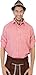 Oktoberfest German Bavarian Trachten Costume Red Plaid Shirt (Medium)