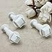 ReNext 3Pcs/Set Square Shape Cake Plunger Set Fondant Sugarcraft Decorating Cutters Tools(White)