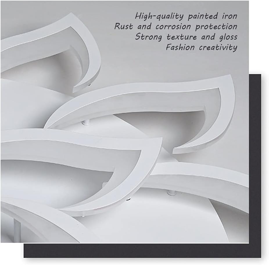MOUNM LED Ceiling Light Dimmable 3000K-6000K, Creative Petal Chandelier Living Room 84W 8400lm, Bedroom Chandelier Acrylic Panel, Modern Chandeliers 14Lights