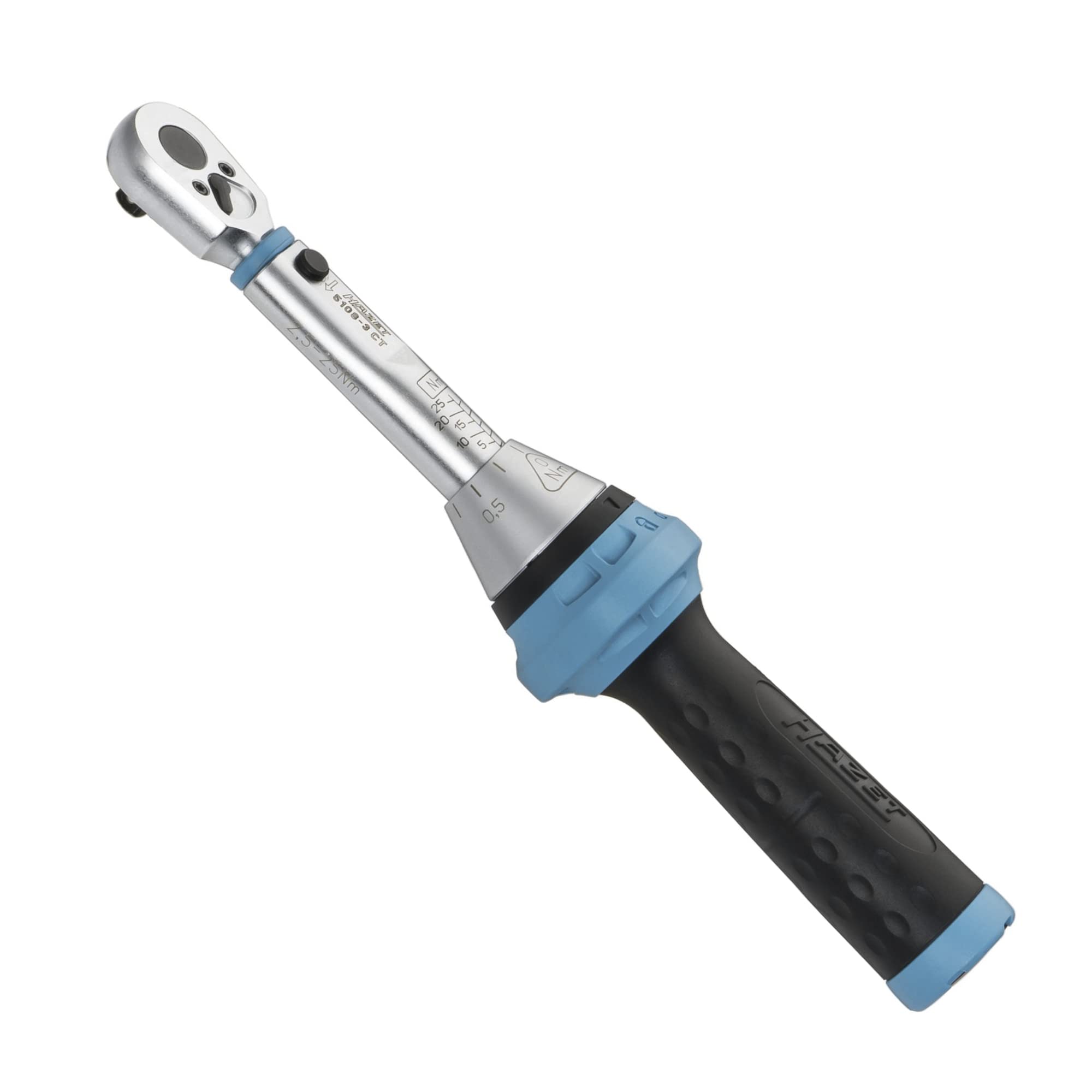 HAZET Torque Wrench 5108-3CT I Output: Square 6.3 mm (1/4 inch), Tolerance: 3%, 20 Teeth (Operating Angle 18 Degrees) I Tool Suitable for Bicycle or Similar Two-Wheelers