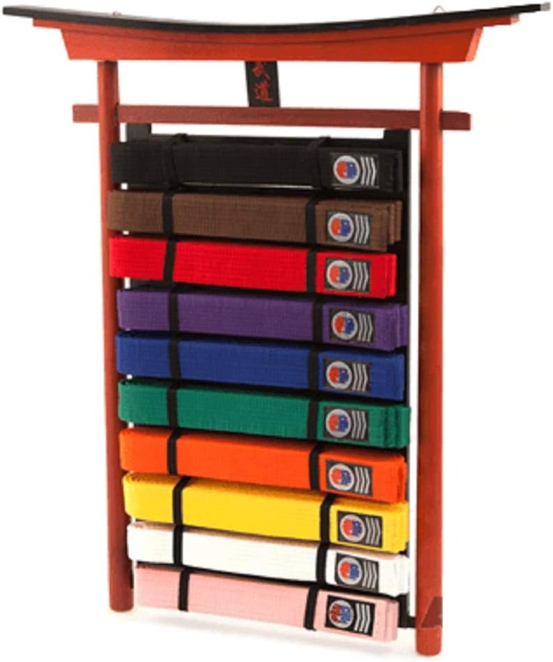AWMAMartial Arts Karate Belt Display (10 Belt (Kanji))