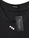 Vinmatto Women's Short Sleeve V Neck Flowy Tunic Top(M,Solid Black)