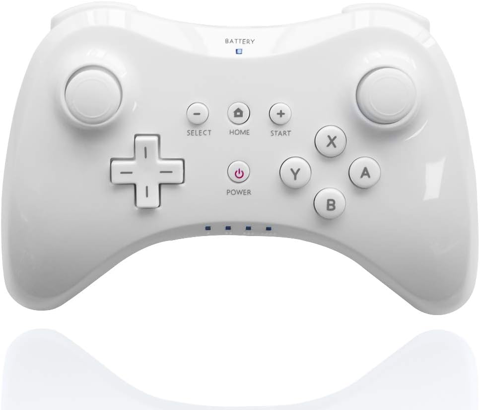 Wii U Pro Controller，Pro Controller for Nintendo Wii U with USB Charging Cable (White)