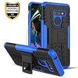 Youcover LG G8 ThinQ Case,LG G8 Case w/HD Screen Protector,[Built-in Kickstand] Heavy Duty Protection Dual Layer Shockproof Non-Slip Reinforced Corners Anti-Scratch Hybrid Rugged Phone Case-Blue