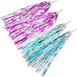 Kasteco 2 Pairs Kids Bicycle Tassel Ribbon Bike Handlebar Scooter Streamers, 2 Colors