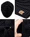 C.C BeanieTail Soft Stretch Cable Knit Messy High Bun Ponytail Beanie Hat, Black