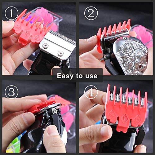 10 Color Professional Hair Trimmer/Clipper Coded Cutting Guards Guides/Combs- 1/16” to 1 -Great for Most Size Hair Clippers/Trimmers