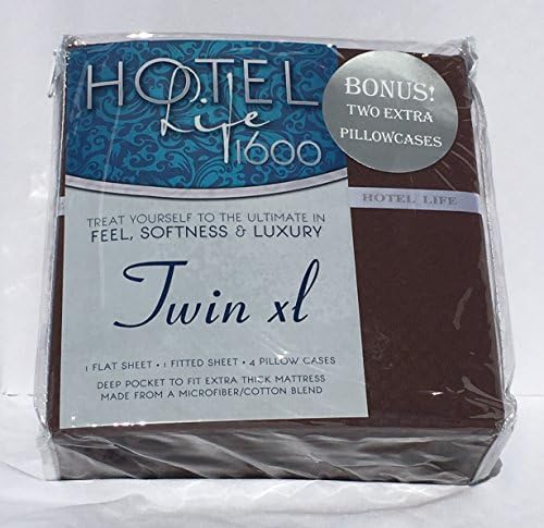 Hotel Life 1600 Sheets Twin XL Chocolate Brown