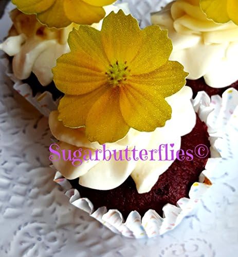 Edible Wafer Paper Coreopsis (Tick Seed) Flowers, Cake/Cupcake Toppers Set of 12