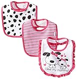 Gerber Baby-Girls Newborn 3 Pack Terry Bib Dalmation, Pink, One Size