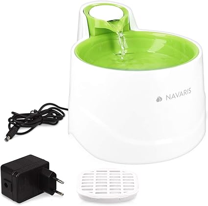 Navaris Fontaine Pour Chiens Et Chats Distributeur Deau Capacité 2l Débit Réglable Filtre Et Pompe Immergée Abreuvoir Pour Animaux Oiseaux