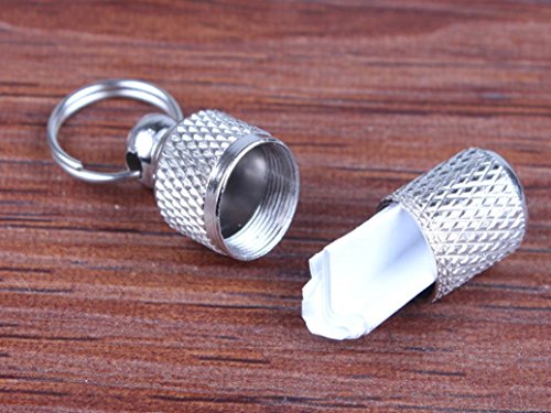 OOEOO Pet ID Tags, Dog Cat Address Label Barrel Storage Tube Silver Identification Card - Thumbnail 3
