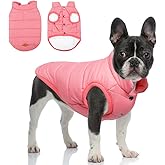 TQFlow Warm Dog Coat, Windproof Dog Jacket Fleece Pet Winter Coats Solid Color Dogs Clothes Cold Weather Pet Jacket Vest Soft Puppy Apparel for Small Medium Dogs Cat (S, Pink)