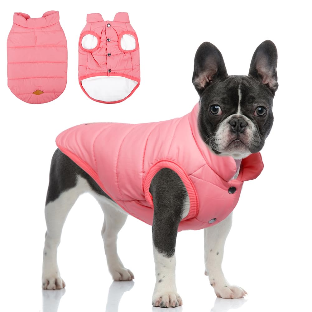 Meioro in Winter Coats for Dogs Clothes Dog Warm Winter Lined Coat French Bulldog Pug Dog Clothes Vest