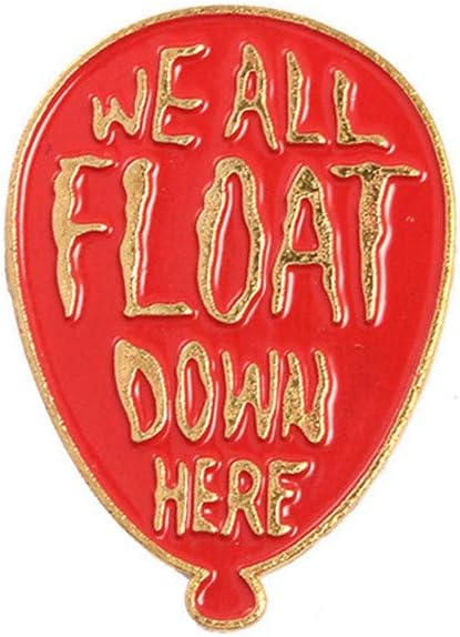 QGhead Catoon Balloon We All Float Down Here Lapel Pins Cool Statement Brooch Badges for Backpacks Clothes Jackets Hats