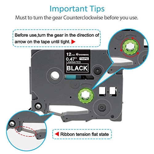 4Pack Replacement for TZe-335 Brother P-Touch Label Tape White on Black 12mm 1/2" 0.47 Standard Laminated Tape for Brother Ptouch Cube PTD600VP PTP750W PT-1280 PT-1890SC PTD210