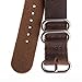 OhFlash 20mm [Rough Vintage Esspresso Leather] Zulu Leather G10 NATO Militaty Watch Strap Band