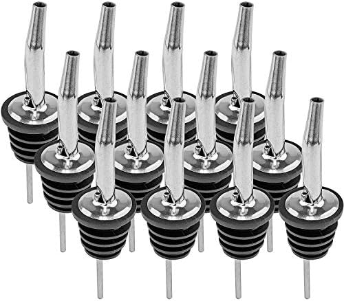 Bombay Steel Works Liquor Wine Oil Pourer | Pack of 12 | for Bar, Restaurants, Kitchen | Stainless Steel Free Flow…