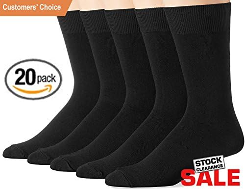 20 Pack Cotton Crew Socks – Ankle Socks for Men and Women – Mens Casual Dress Socks – Classic Womens Ankle Socks – Black Socks Set of 20 – Comfortable Cheap Socks – Novelty Outdoor Socks Pack