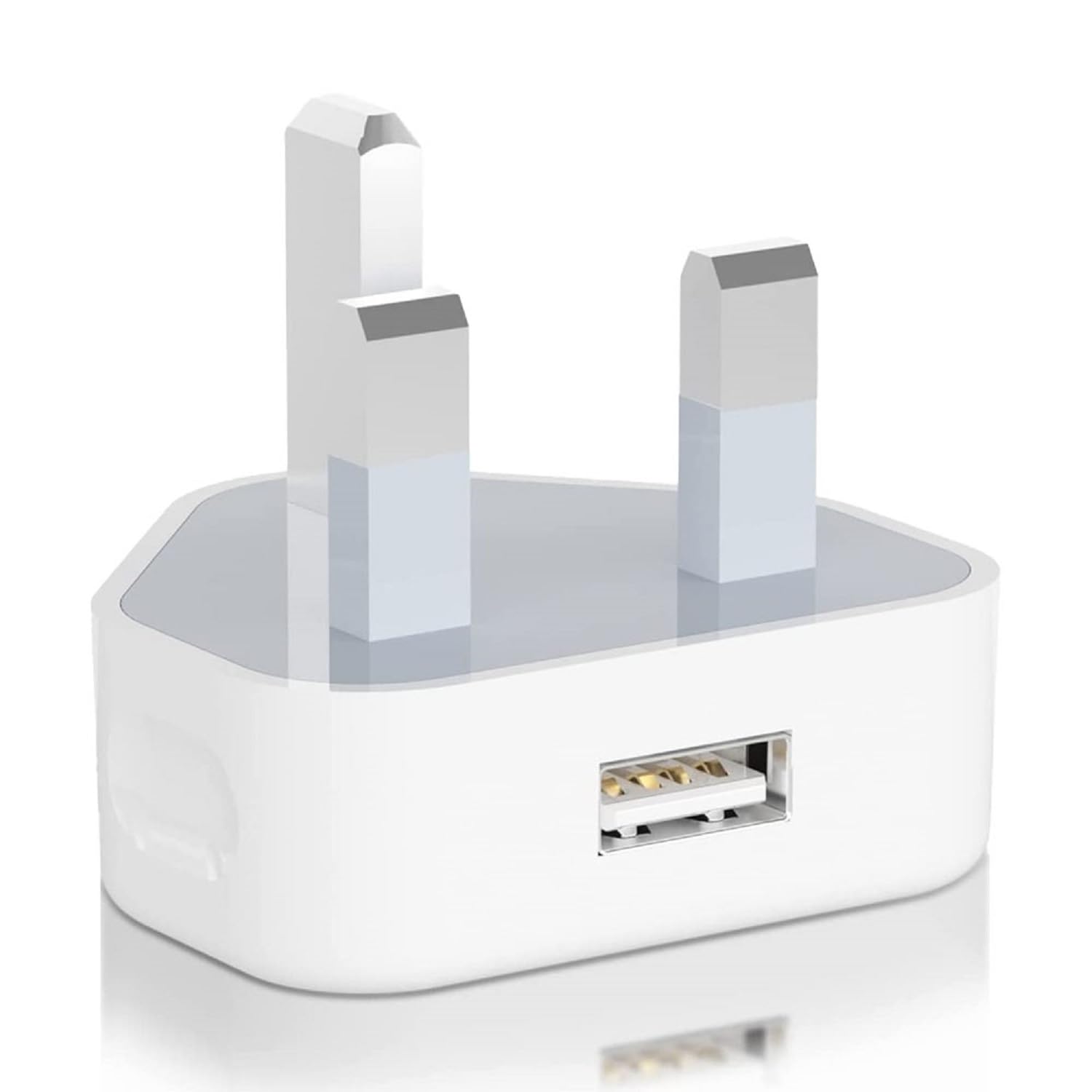 USB Plug For Iphone Uk 3 Pin Adapter Wall Plug- Charger Phone Mains Chargers Compatible With Other Mobiles/Iphone 16e 16 15 14 13 12 11 Pro Max 11 XR/Samsung/Ipad Air Pro