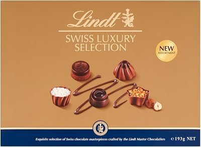 Lindt Swiss Luxury Selection 193g Gift Box - 19 Assorted Milk Dark White