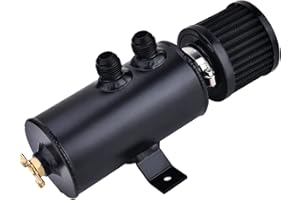 EVIL ENERGY 10AN Baffled Oil Catch Can,Oil Breather Tank with Valve,750ML Universal Aluminum Black