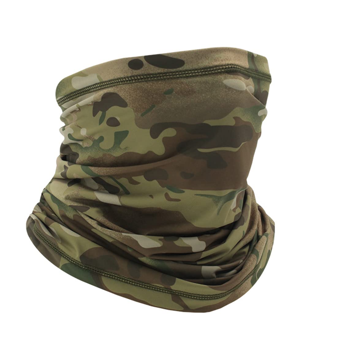 QMFIVE Tactical Camouflage Scarf, Men and Women Multi-purpose Military Headband Style Head Wrap Face Mesh Neckerchief for Combat,Hunting,Climbing,Hiking,Cycling Outdoor activity (B-MC)